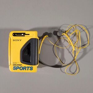 Sony Walkman Sports Radio Cassette Player Unisex OS Yellow WM-AF54 Untested